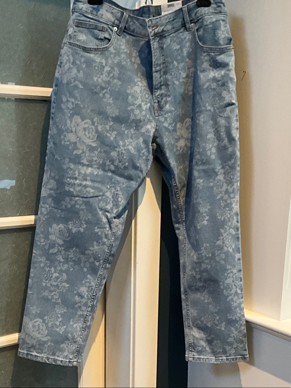 George Light Blue Floral-Print Relaxed Jeans